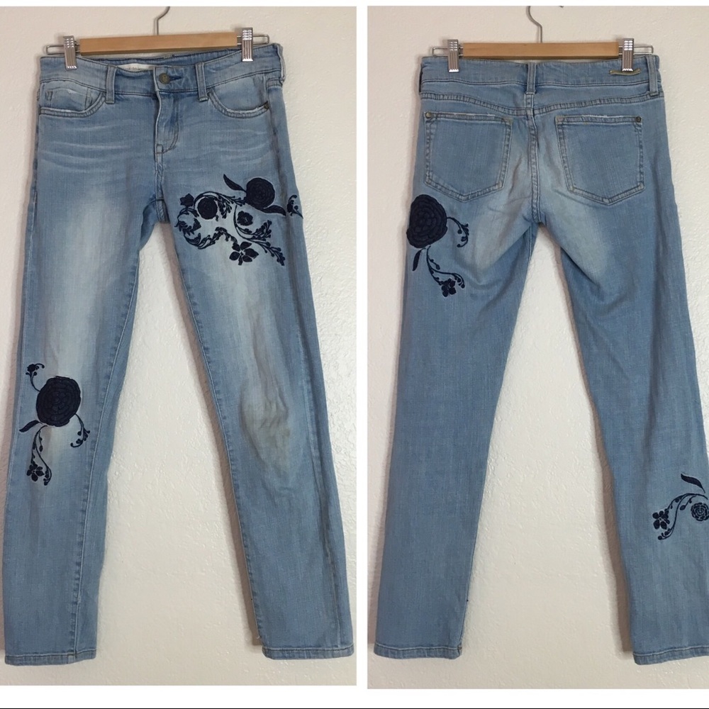 Pilcro and the Letterpress embroidered jeans